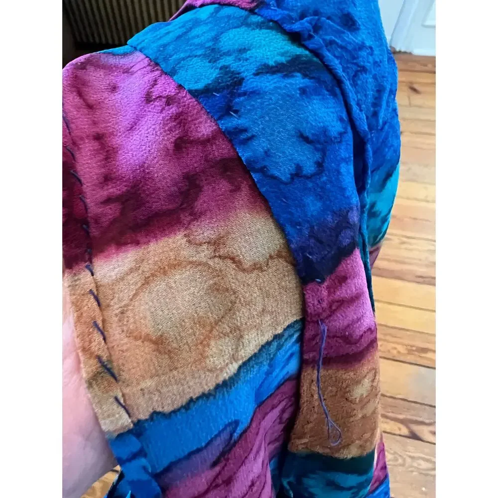 Large watercolor jewel tone scarf